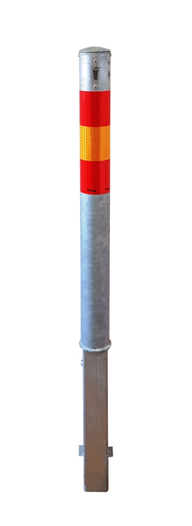 Trafikhinder låsbar stolpe med reflex 89mm galvad - L22287